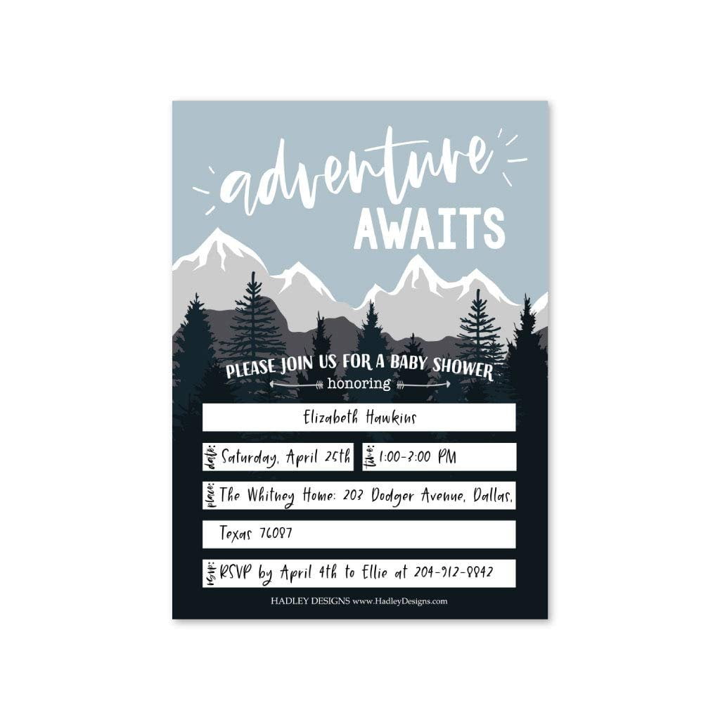 mountain baby shower invitations