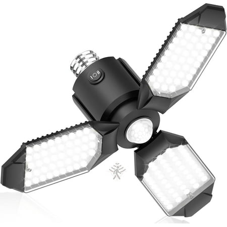 Motion Sensor Garage Light, 8000LM LED Garage Lights Motion Activated, 3 Switch Modes, 6500K Indoor Motion Sensor Light Bulb for Garage, Stairway, Laundry Room, Basement (1 Pack)