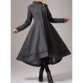 thumbnail image 1 of Abrigo largo Medieval Vintage para mujer, vestido largo de otoño con cintura delgada para invierno, gabardina con dobladillo en capas Retro del siglo XIX, prendas de vestir exteriores largas, 1 of 3
