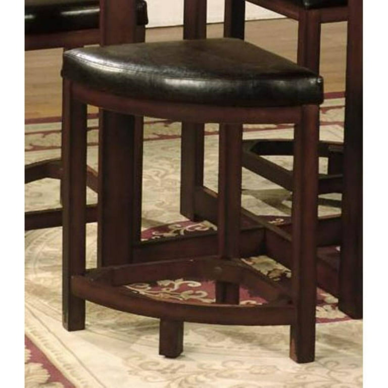 Roundhill furniture cylina solid wood glass top round counter height table with 4 stools sale