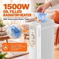 thumbnail image 6 of JIOABL Radiator Heater for Large Space, 1500W Electric Oil Filled Radiator with Dual Knobs, 3 Modes, Quiet Space Heater, Overheat and Tip-over Protection, White, 6 of 10