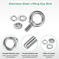 thumbnail image 2 of Uxcell 2-Sets Stainless Eyebolt M10x20mm Shoulder Lifting Eye Bolt with Nuts Washers Male Screw Thread Ring, 2 of 6