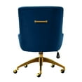 thumbnail image 3 of TOV Furniture Beatrix Navy Velvet Swivel Office Chair with Gold Base, 3 of 8