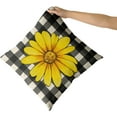 thumbnail image 3 of Sunflower Pillow Covers 18×18 Inch Set of 2 Black White Buffalo Check Farmhouse Spring Summer Decorative Indoor Throw Pillow Covers Cushion Cover for Home Decor Bedroom Living Room Couch Sofa Bed, 3 of 6