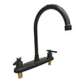 thumbnail image 3 of Kitchen Sink Faucet 2 Handle 8 Inch Centerset High Arc 360° Swivel Hot & Cold Faucet for Rv Camper Laundry Utility Bar Sinks Metallic RV Kitchen Faucet (Fit for 8 inch 2 or 3 Holes), Matte Black, 3 of 13