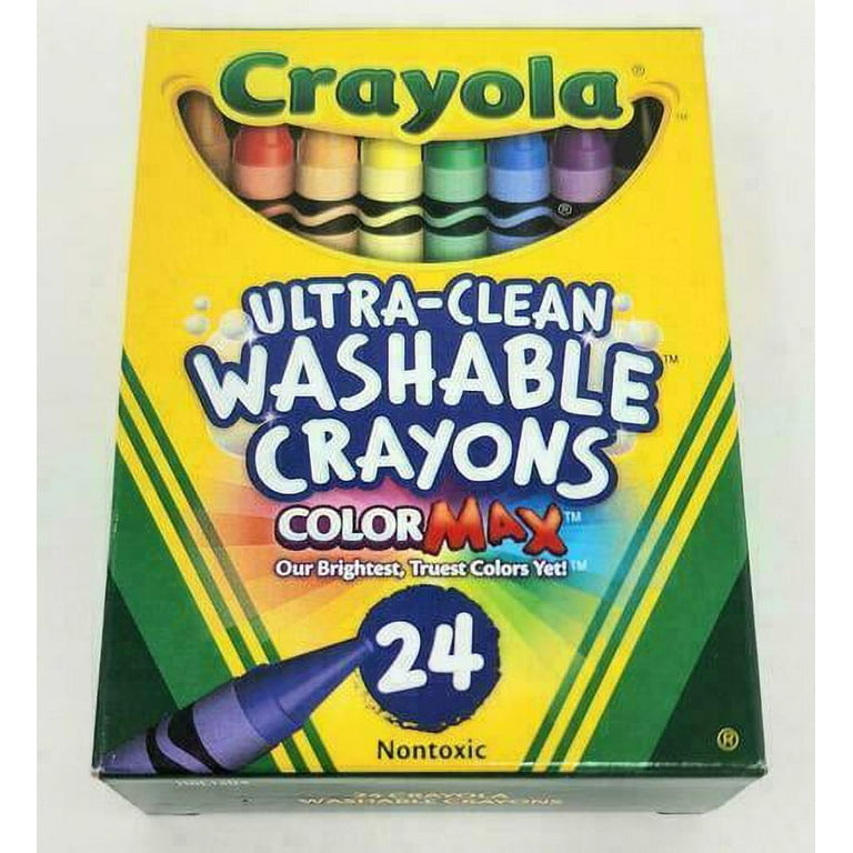 24 Colored Washable Premium Crayons Coloring Set for Kids –
