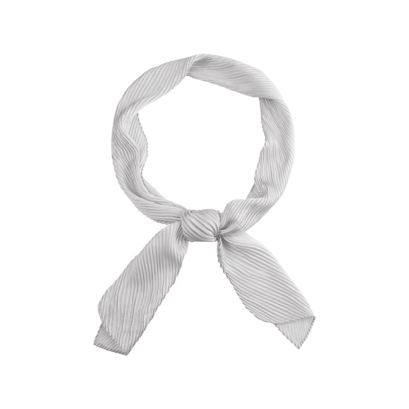 INSPIRAR CHIC Mujeres Bufandas Largas Plisadas, Cinta de Color Sólido con Gradiente Contraste, Bufandas para el Cuello, Color Gris Claro 49.2"x4.3" (LxA)