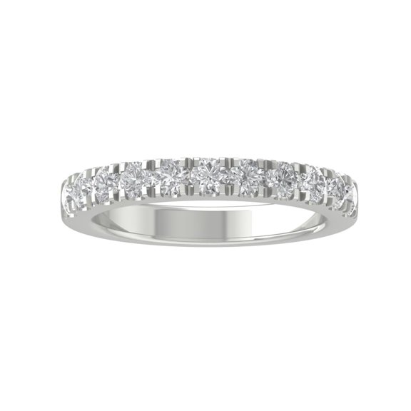 Araiya 10K White Gold Round Diamond Wedding Band Ring (3/4 cttw, I-J Color, I2-I3 Clarity), Size 10