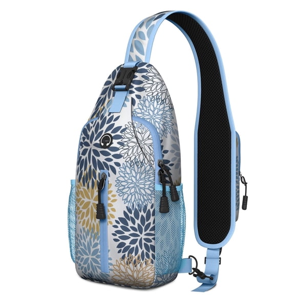 Sac à Bandoulière Style Encre Rustique, Sac à Dos Vintage Folk avec Design Artistique Grain de Bois pour les Trajets
