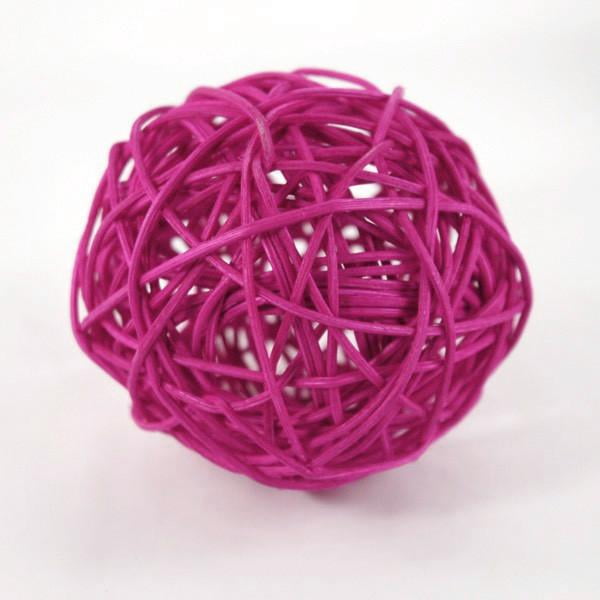 Rattan Twig Wicker Balls Vase Filler, 21/2inch, 6Piece, Fuchsia