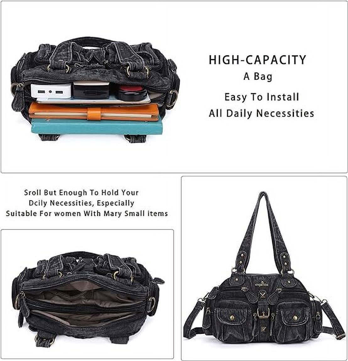 Angel Kiss Small Hobo Purses for Women Soft Vegan Leather Shoulder Bags with Crossbody Adjustable Strap