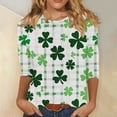 thumbnail image 5 of RXMEKW T-Shirt Imprimé Carnaval Manches 3/4 pour Femmes Coupe Ample Col Rond pour Usage Quotidien Imitation Soie, 5 of 5