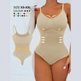 thumbnail image 2 of Riecok Seamless Shapewear Bodysuit Plus Size Stretchy Sleeveless Jumpsuits Solid Spaghetti Strap Workout Shapewear, 2 of 5