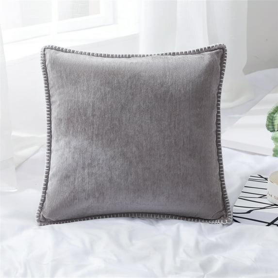 18x18 inches Home Decorative Throw Pillow Covers Throw Pillow Case Square Solid Color Chenille Pillowslip Protector for Sofa Bed Car