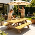 thumbnail image 5 of BUDAO00 Picnic Table Cover with Bench Covers, Washable Tablecloth for 6 Foot Rectangle Tables – 72"x30" Waterproof Elastic Fitted Checkered Camping Tablecloth for Outdoor Use (Yellow), 5 of 6