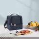 thumbnail image 5 of Mochila de Almuerzo Aislada de Doble Capa para Adultos, Bolsa de Enfriador Suave Impermeable con Gran Capacidad, Conservación Térmica, Fácil de Limpiar, Negro/Gris/Azul, 25x17x23cm, 5 of 6