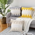 thumbnail image 7 of Decorative Cushion Covers Boho Cushion Covers Square Pillowcase Soft Chenille Tufted Pillow Case Pillow Cover with Invisible Zipper for Couch Sofa Bedroom 45 x 45 cm 18 x 18 Inch, 7 of 7