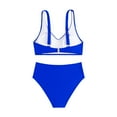thumbnail image 6 of Pimfylm Women's Bikini Swimsuits Crop Top High Waisted Bikini Set Two Piece Bathing Suit Swimsuits Swimwear(Blue,M), 6 of 9
