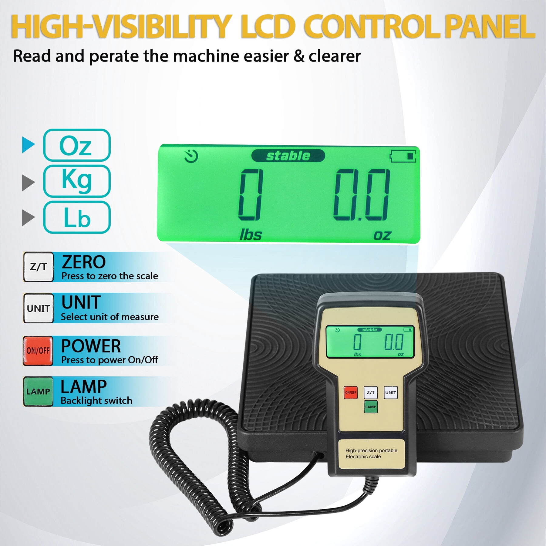 HomGarden 220 Lbs Electronic Digital Refrigerant Charging Weight Scale W/Case for HVAC A/C