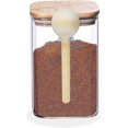 thumbnail image 1 of Contenedor de azúcar morena de 800 ml, tarro de vidrio con tapa y cuchara, almacenamiento hermético en granos de café, incluye 2 ahorradores de azúcar morena Terra Cotta para suavizar, 1 of 4
