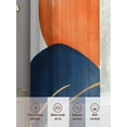 thumbnail image 6 of Abstract Graffiti Sheer Curtains 63 Inches Long 2 Panels Vintage Gold Orange Blue Shape Modern Light Filtering Semi Sheer Window Curtains Drapes for Bedroom Living Room 52"x63", 6 of 7