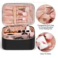 thumbnail image 4 of Bolsa de maquillaje Senbowe Travel grande de cuero impermeable para mujer, 4 of 8