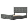 thumbnail image 7 of Eastvita Full/Queen/King Size Bed Frame 78" x 55.1", Upholstered Platform Bed Frame with 4 Storage Drawers, Diamond Stitched Headboard, Sturdy Wood Slats, No Box Spring Needed, 7 of 7