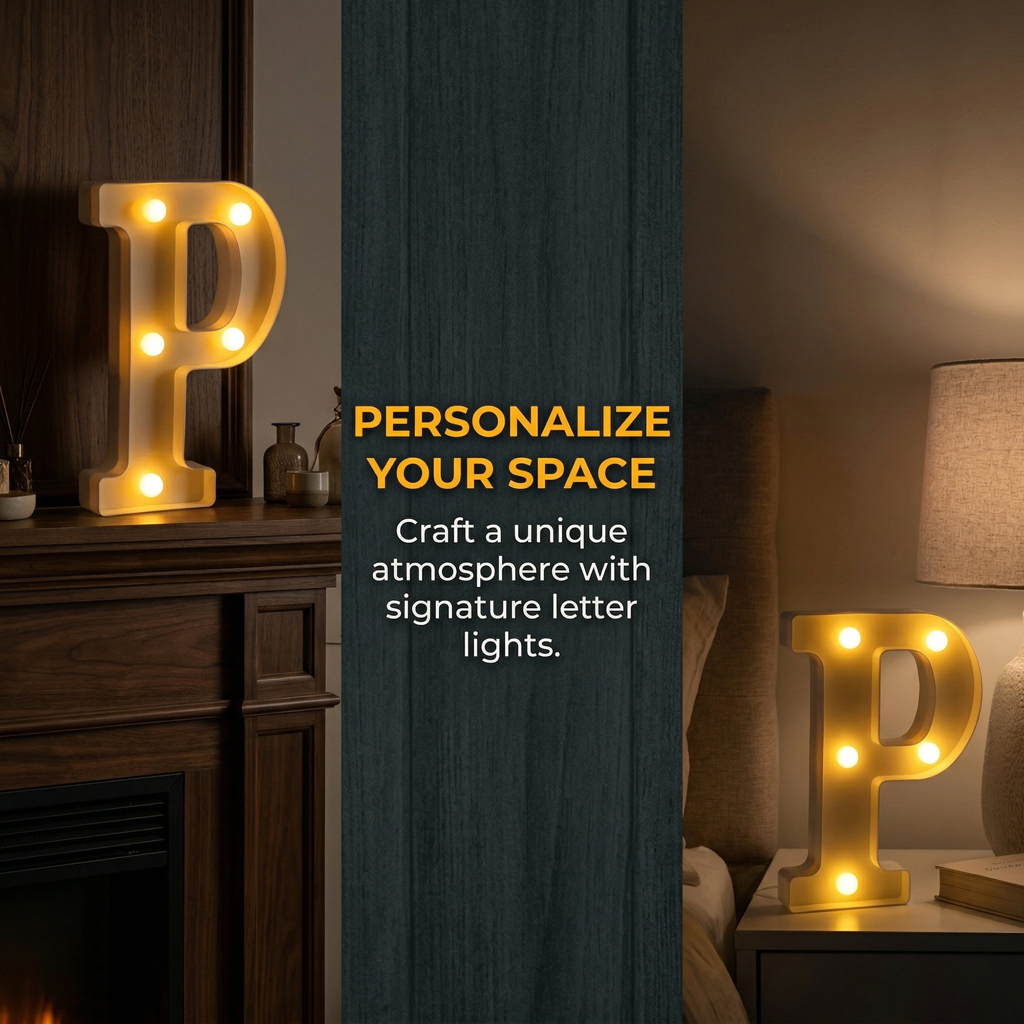 Unique Bargains Marquee Letters With Lights LED Light Up Signs Letter P 5.5"L x 1.3"W x 8.1"H