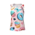 thumbnail image 4 of Fotbe Cupcakes and Donuts Womens Loose Fit Casual Flowy Slim-Fit Tank Tops Athletic Round Neck Trendy Sleeveless Summer Tops for Gym and Yoga-Small, 4 of 9