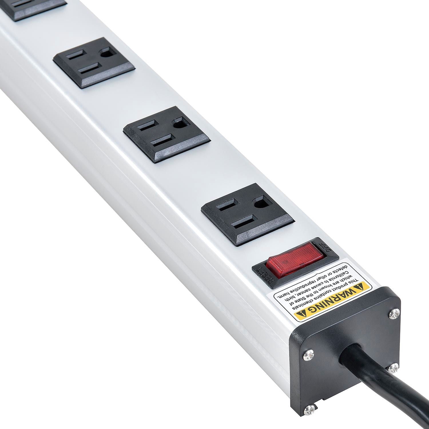 25" 9 Outlet Aluminum Power Strip with 6-ft Cord ETL/cETL