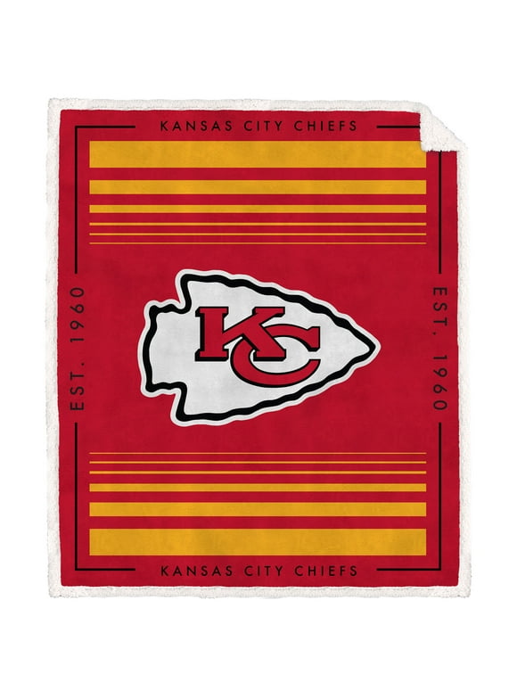 Kansas City Chiefs 60" x 70" Basic Block Royal Plush Sherpa Blanket