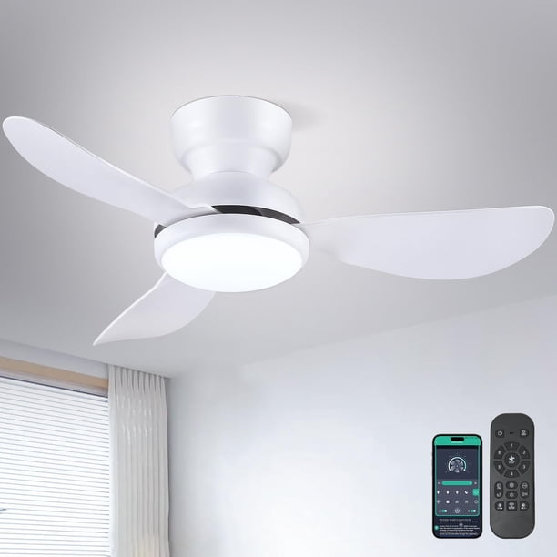 Ventilador de Techo Kviflon 91 cm con Luz Empotrada, Control Remoto y APP