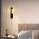 thumbnail image 4 of Aplique de pared metálico con cable, moderno aplique LED cálido, aplique dorado para interiores, ideal para salón, dormitorio, baño, pasillo, entrada, escaleras, mesilla de noche, estilo moderno., 4 of 6