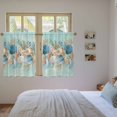 thumbnail image 3 of Beach Coastal Teal Kitchen Curtain for Berdoom Living Room Cafe 45 Inch Length, Nautical Shell Starfish Coral Summer Tiers Curtains Light Filtering Drapes Window Treatment 2 Panels 52"Wx45"L, 3 of 8