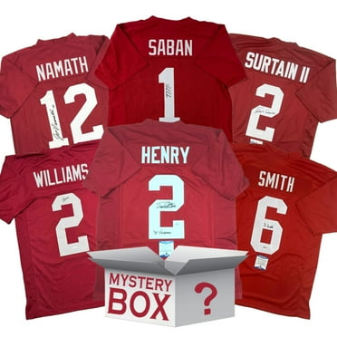 Autographed/Signed Alabama University College Football Jersey Mystery Box with PSA JSA or Beckett COA