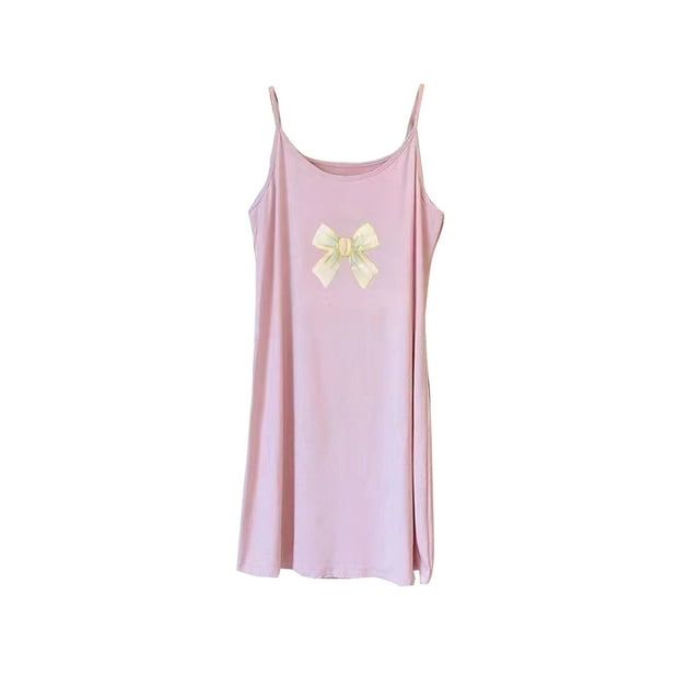Diufon Nuisettes pour Femmes Été Décontracté Ample Col Rond Camisole Robe de Pyjama Été Grande Taille Vêtement de Nuit