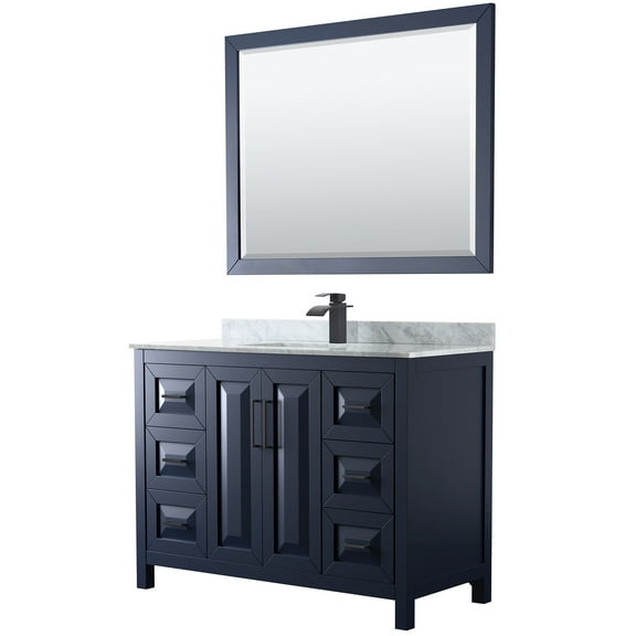 Wyndham Collection WCV252548SBBCMUNSM46 Daria 48" Free Standing Single Vanity Set - Dark