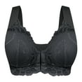 thumbnail image 1 of Bigersell Wireless Cami Bra Women thin cup front breasted side closure solid color underwear Tall Size Tank Tops Bra, Style 1464, Black 40B, 1 of 3