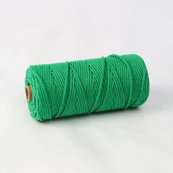 ERDOUY Macrame Cord 4mm x 110yards Natural Macrame Cotton Rope Colored Macrame Rope Soft Cotton Cord Macrame Supplies Craft Rope Macrame Yarn for Plant Hanger Wall Hanger ，Green