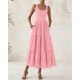 thumbnail image 5 of Vestido BTFBM para mujer con ojales de verano, midi, sin mangas, rosa, talla L, 5 of 9