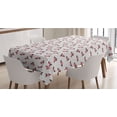 thumbnail image 1 of Floral Tablecloth, Rose Bouquets with Leaves on a Background of Dots, Rectangle Satin Table Cover Accent for Dining Room and Kitchen, 60" X 84", Coral Pale Pink, by Ambesonne, 1 of 2