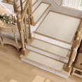 thumbnail image 1 of Stair Treads Matching Mat Non Slip Indoor, Square Stair Treads Carpet Rubber Backing, Reusable Stair Treads for Wooden Steps, Washable Stair Rugs for Kids and Pets 31"x31" Beige, 1 of 8