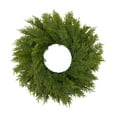 thumbnail image 2 of Sulaicai 15'' Real Touch Artificial Cedar Wreath, Faux Christmas Wreaths for Front Door, Faux Pine Green Wreath for Home, Holiday, Fireplace, Mantle,Wall, Windows, Xmas, Outdoor Decoration, 2 of 6