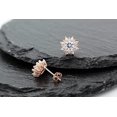 thumbnail image 2 of .925 Sterling Silver Gold Plated Micro Pave Starburst Stud Earrings, Giorgio Bergamo Rose, 2 of 4