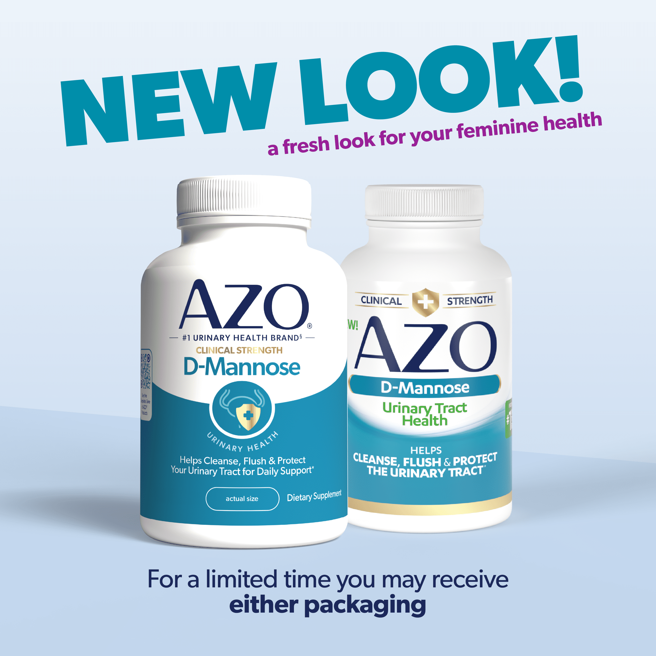 AZO D-Mannose Urinary Tract Health Supplement, Supports UTI Prevention & Bladder Health, 120 Count