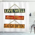thumbnail image 1 of Ambesonne Live Laugh Love Shower Curtain, Rusty Signs, 69"Wx84"L, Multicolor, 1 of 3