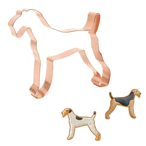 Airedale Terrier Dog Cookie Cutter, 4.25 x 4 inches, Handcrafted Copper by The Fussy Pup