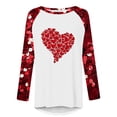 thumbnail image 4 of Spring Tops for Women 2025 Viikei Womens Tops Dressy Casual,Tops for Women Clearance Sale,Ladies Casual Valentine's Day Printed Pullover with Shoulder Sleeves Long Sleeved Round Neck TopShirt Red M, 4 of 5