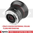 thumbnail image 4 of Opteka 12mm f/2.8 HD MC Manual Focus Wide Angle Lens for Olympus Micro 4/3 Mount Digital Cameras, 4 of 11