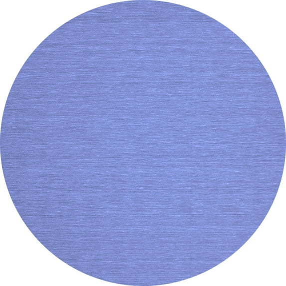 Ahgly Company Machine Washable Indoor Round Abstract Blue Contemporary Area Rugs, 8' Round